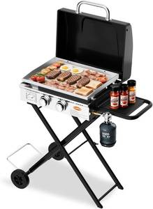 lot 75 image: Hisencn 22 Portable Propane Grill with Wheels
