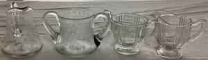 lot 23 image: Vintage Glass Creamer and Sugar Sets