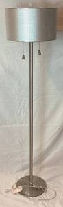 lot 50 image: Silver Tone 2 Bulb Floor Lamp 60 H