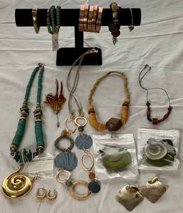 lot 61 image: Assortment of Gold Tone Boho Costume Jewelry
