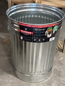 lot 2 image: 31 Gallon Galvanized Trash Can