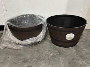 lot 40 image: Patio Whiskey Barrel Planters