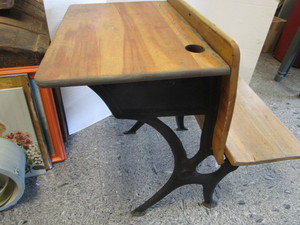 lot 21 image: Antique School Desk