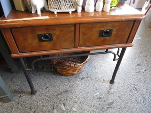 lot 34 image: Leather Top End Tables