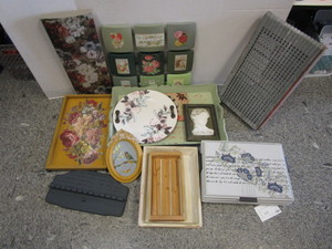 lot 247 image: Tray, Spoon Holder, Box & Framed