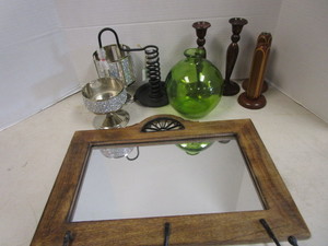 lot 249 image: Mirror & Candle Stands