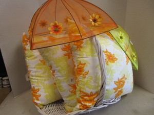 lot 262 image: Food Tents, Outdoor Pillows, Basket