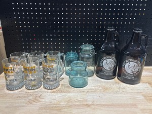 lot 42 image: 64 Ounce Glass Growler and More Glassware