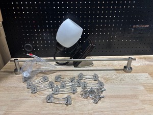 lot 45 image: Wall Hanging Light, DrawerCabinet Pulls and Towel Bar