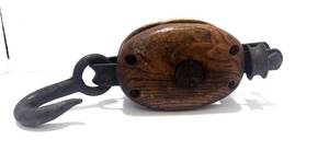 lot 29 image: Antique Wood Pulley
