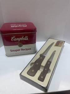 lot 41 image: Campbells Recipe Box and Set of Chicago Cutlery