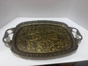 lot 62 image: Vintage Brass Tray Made in Italy 14