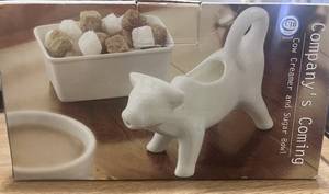 lot 69 image: New in Box Cow Creamer and Sugar Bowl