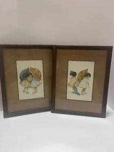 lot 76 image: Two 1907 Framed Postcards