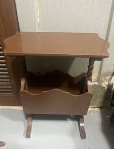 lot 74 image: Vintage Side Table with Magazine Rack 16