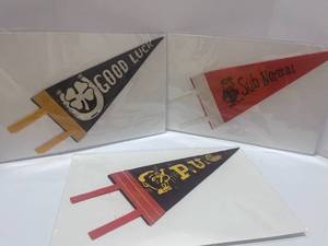 lot 81 image: 3 Pennants 4 X 9 Good Luck, Sub Normal and P.U.