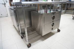 NSF Stainless Steel Countertop with Shelf on Wheels