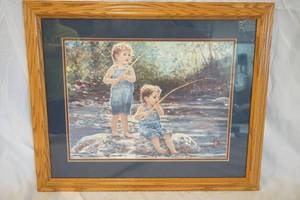 lot 105 image: First Bite by Nelda Pieper Print 19x 23