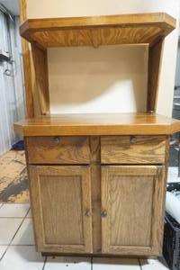 lot 145 image: Cupboard with Butcher Block Top and Shelf
