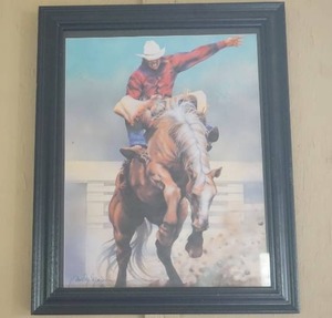 lot 241 image: Rodeo Cowboy Framed Print