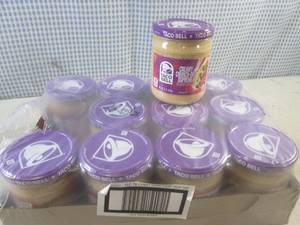 lot 107 image: (B-4) 12 Jars of Taco Bell Creamy C...