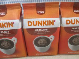 lot 127 image: (C-2) 3 Bags of Dunkin Hazelnut Gr...
