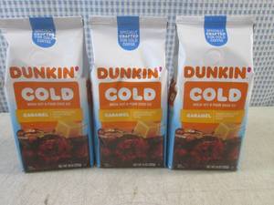 lot 138 image: (B-2) 3 Bags of Dunkin Caramel Col...
