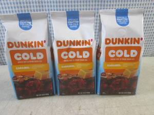 lot 139 image: (B-2) 3 Bags of Dunkin Caramel Col...