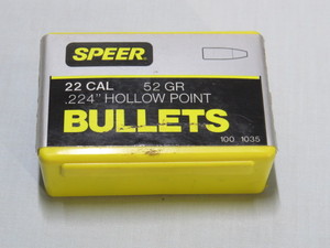 lot 49 image: Speer 22 Caliber 52 Grain Reload Bullets