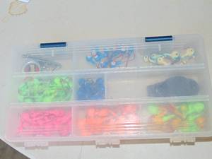 lot 115 image: Mixed Lot of Assorted Jigs in Storage Tray