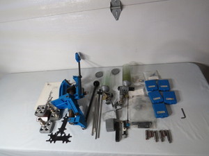 lot 70 image: Dillon Precision RL550B Reloading Press with Conversion Kits and Powder Funnels