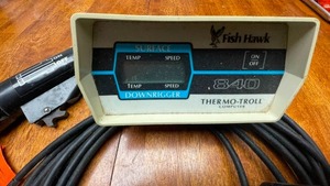 lot 96A image: 840 Fish Hawk Thermo Troll  SURFACE TEMP & SPEED DOWNRIGGER TEMP & SPEED READ ALL FUNCTIONS AT THE SAME TIME DISPLAY 5-12 L X 7 W X 3-13 H