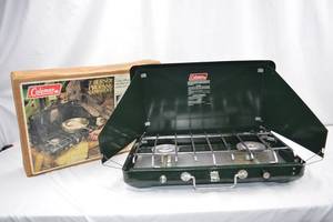 lot 2 image: Coleman 2-Burner Propane Camp Stove with Box