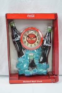 lot 3 image: Coca-Cola Molded Wall Clock in Original Box
