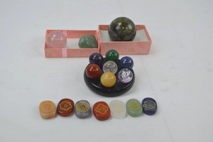 lot 30 image: Crystal Sphere and Chakra Stone Collection - 13 Pieces