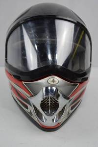 lot 73 image: Polaris Full Face Motorcycle Helmet Red Black Silver