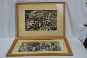 lot 85 image: Pair Framed Religious Prints After Munkacsy Mihaly, Signed