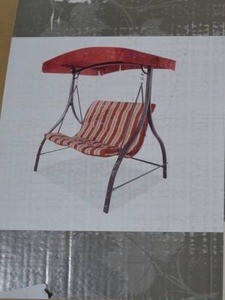 lot 206 image: NEW Axcess Garden Elissa Two Person Swing with Canopy (Boxed)