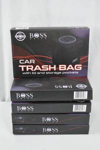 lot 219 image: Boss Drive Car Trash Bags with Lid and Storage Pockets - Lot of 5