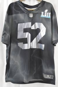 lot 93 image: Nike NFL Super Bowl LII Jersey XL On Field Dri-Fit Black