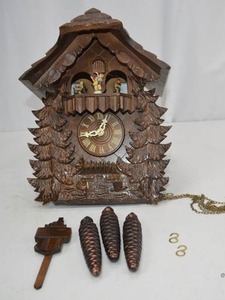 lot 124 image: German Black Forest Musical Cuckoo Clock with Swiss MAPSA Movement