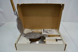 lot 149 image: Bethany Stove-Top Krumkake Iron with Instructions & Recipes