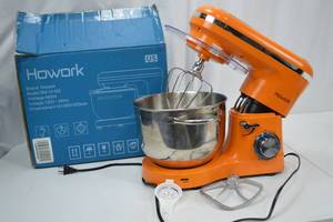 lot 154 image: Howork Stand Mixer SM-1518Z Orange w Bowl & Attachments