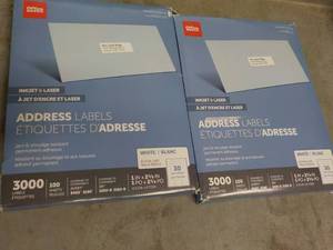 lot 170 image: Office Depot 2 boxes Address Labels...