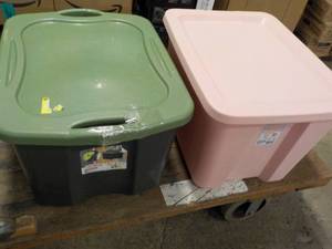 lot 346 image: 2 Sterlite Totes with Covers...