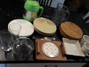 lot 26 image: Plates, Pitcher, Glasses, Cups and ...