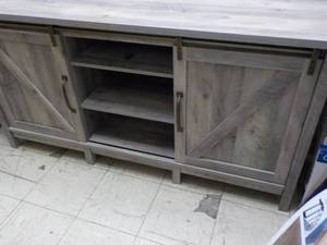 lot 71 image: Gray Wash Wood Entertainment Cabine...