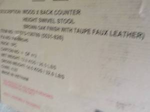lot 81 image: Wood X Back Counter Height Swivel S...