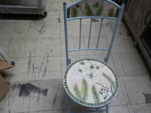 lot 84 image: Metal Collapsible Mosaic Chair...