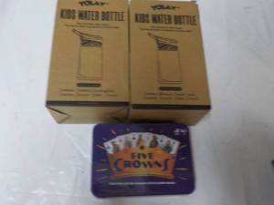 lot 195 image: 2 Yolay Kids Water Bottles and Five...